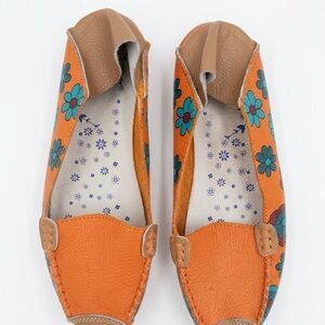 Remote control sole leather driving loafers, Sz 40